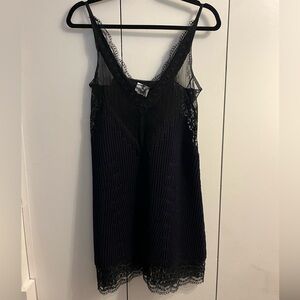 Burberry Navy with Black Lace Mini Dress